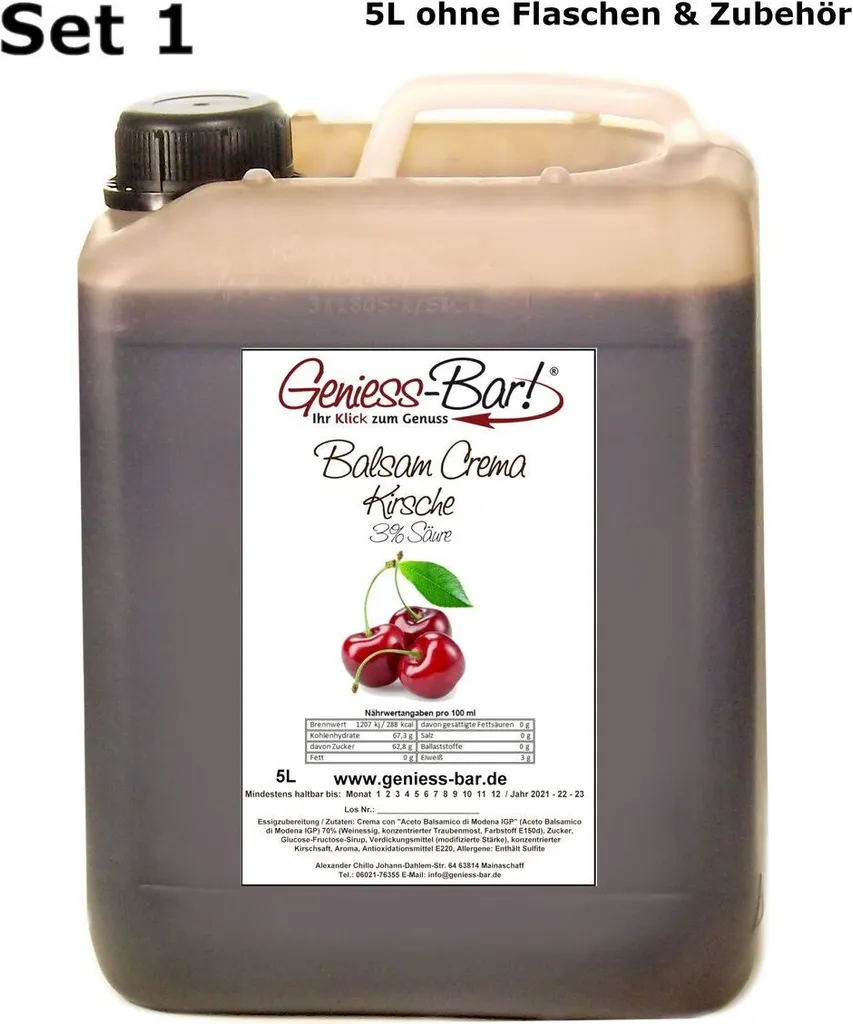 Balsamic Cream Cherry 5L With orig. Crema di Aceto Balsamico di Modena IGP.