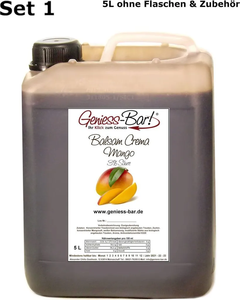 Balsamic Cream Mango 5L Balsamic Vinegar Cream 3% Acid