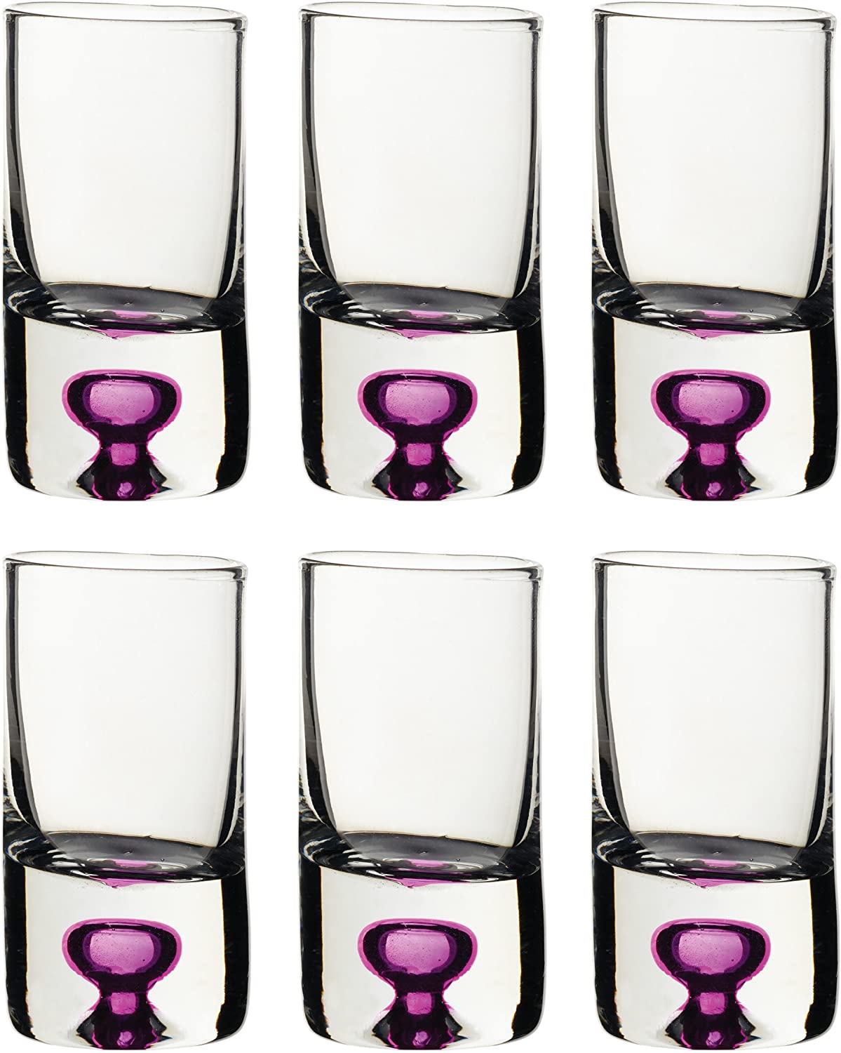 Bar Craft Coloured Shot Glasses Set of 6, Pink