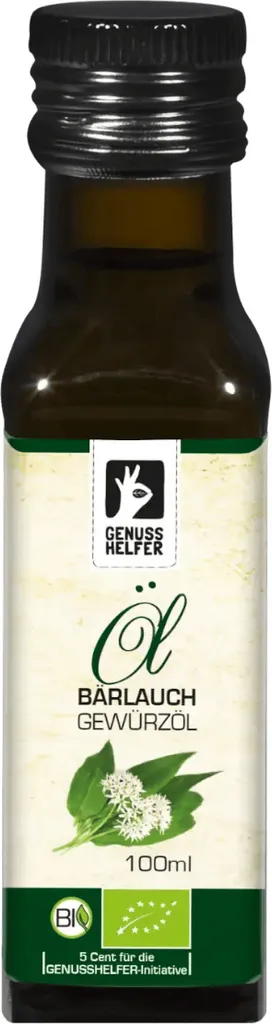 Bärlauch Öl kaltgepresst, Rapsöl verfeinert mit Bärlauch, ideal für Salatdressings, Aufstriche und zum Kochen, 100ml