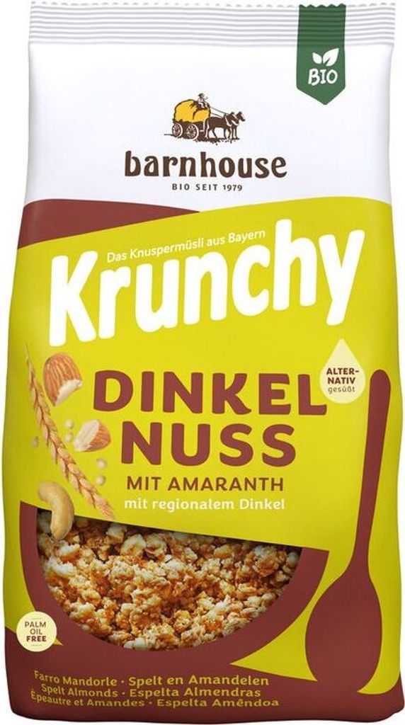 Barnhouse Krunchy Dinkel-Nuss mit Amaranth -- 375g x 6  - 6er Pack VPE