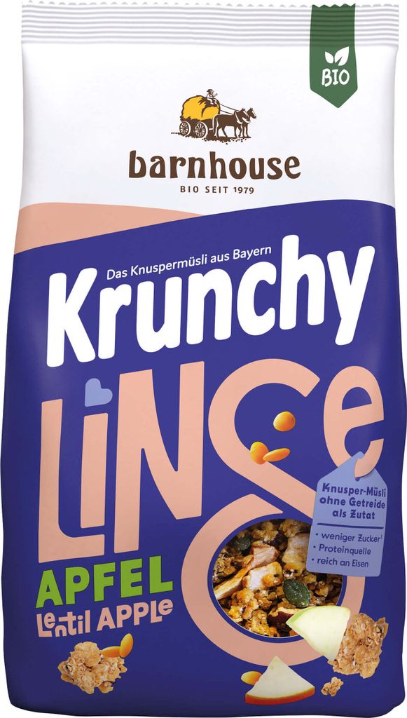 Barnhouse Krunchy Linse Apfel -- 325g