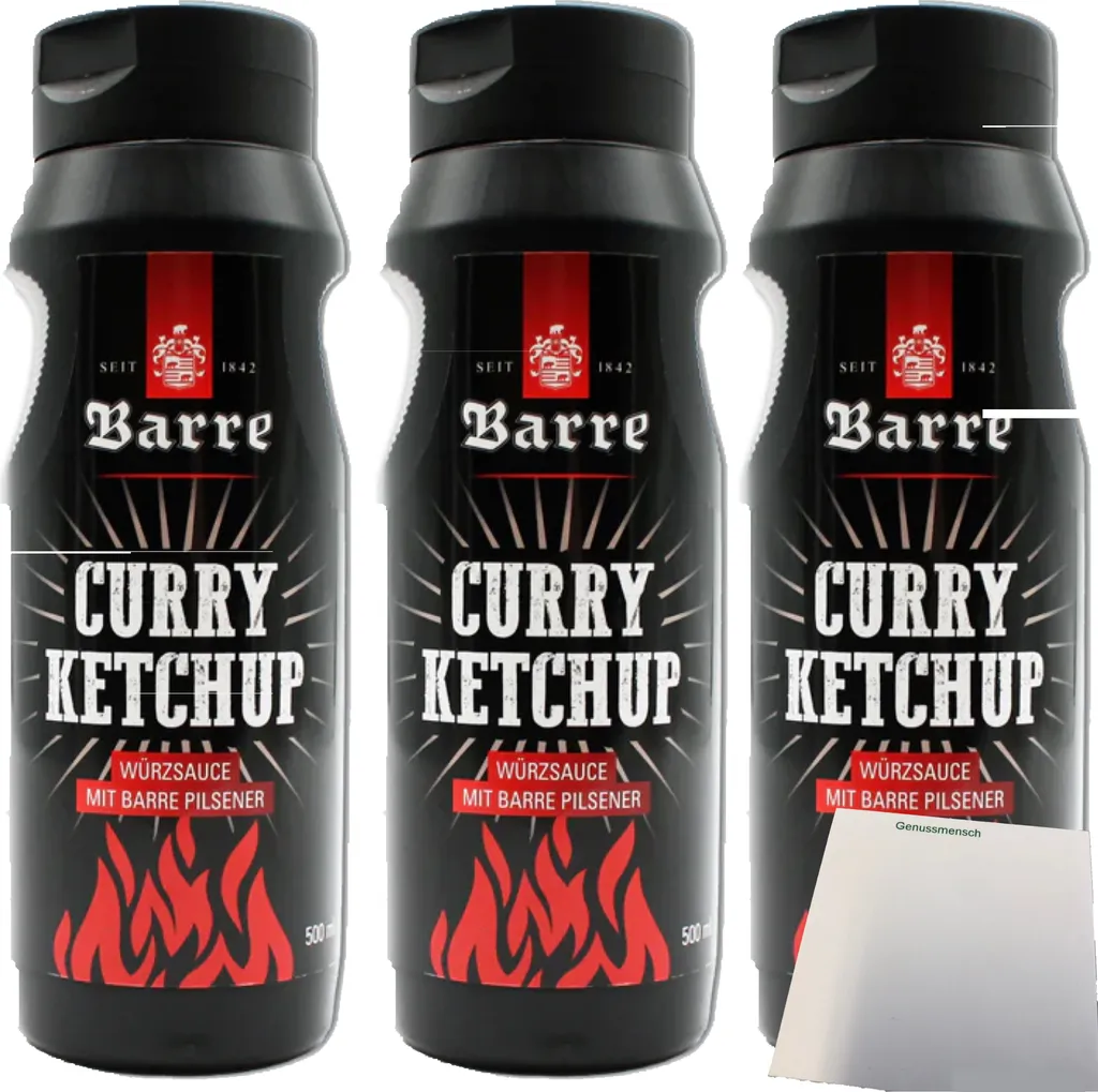 Barre Curryketchup 3er Pack (3x500ml Flasche) + usy Block