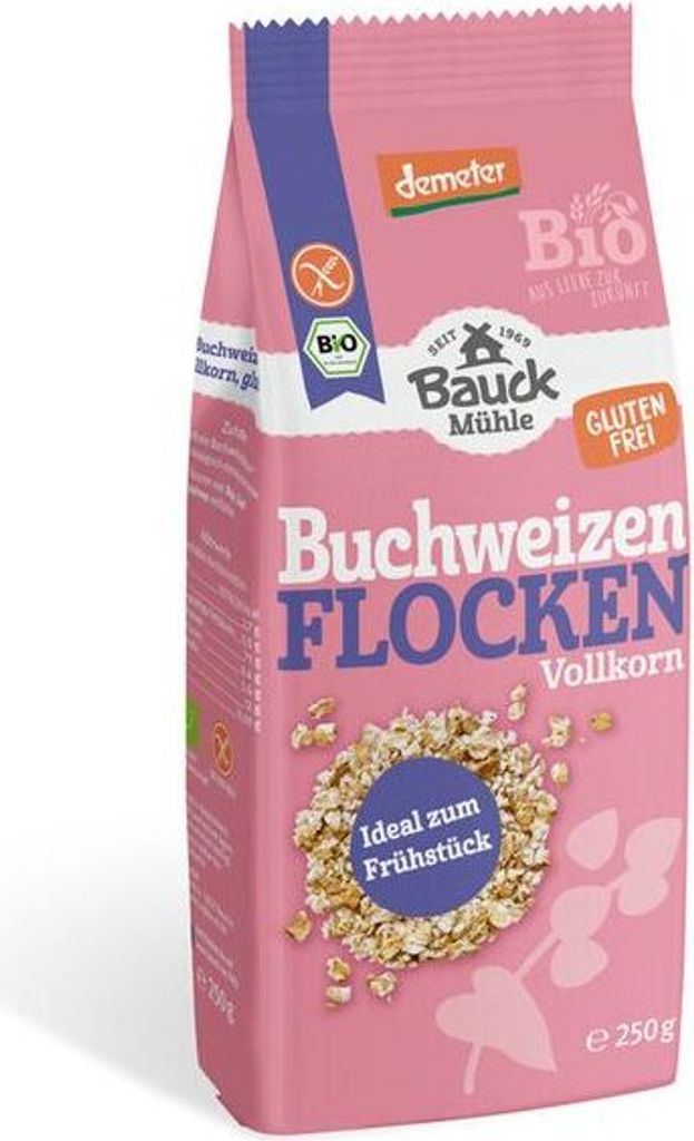 Bauckhof Buchweizenflocken glutenfrei Demeter -- 250g x 6  - 6er Pack VPE