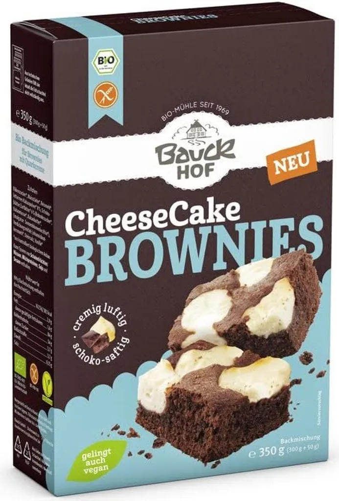 Bauckhof cheesecake brownies, gluten-free (350g