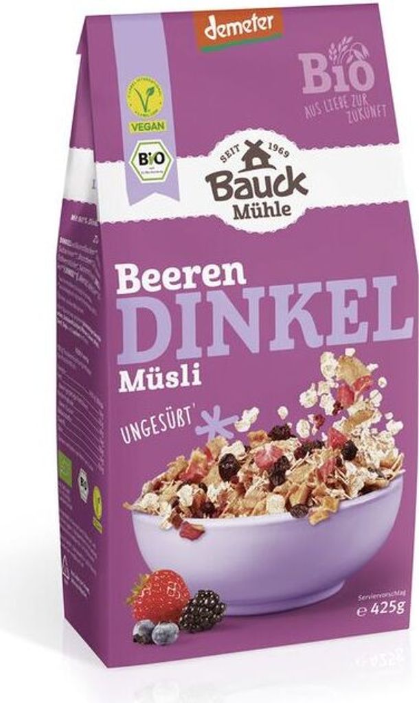 Bauckhof Dinkel Müsli Beeren Demeter -- 425g x 8  - 8er Pack VPE