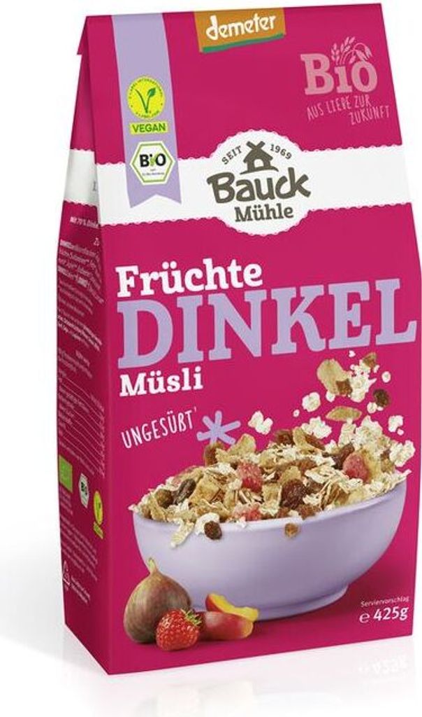 Bauckhof Dinkel Müsli Früchte Demeter -- 425g x 8  - 8er Pack VPE