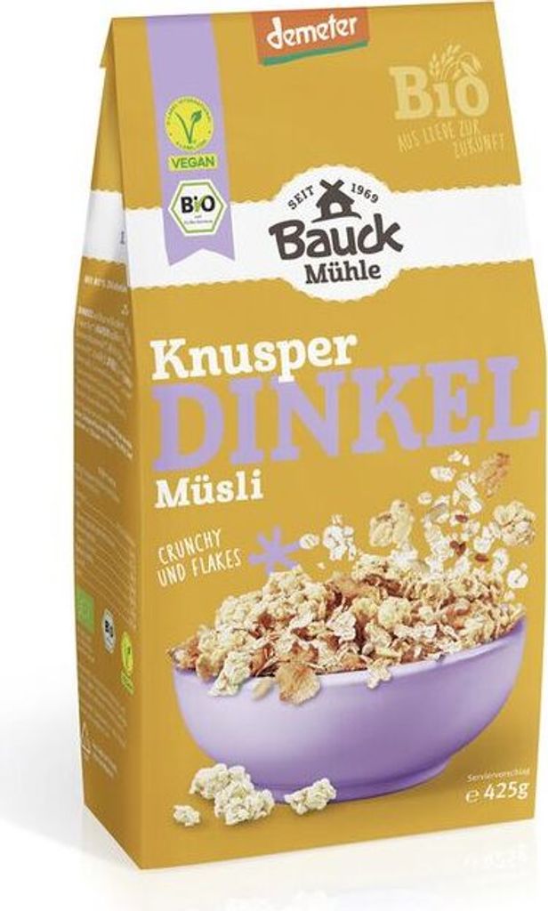Bauckhof Dinkel Müsli Knusper Demeter -- 425g x 8  - 8er Pack VPE