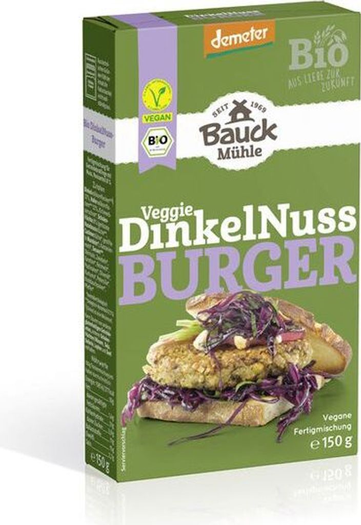 Bauckhof Dinkel Nuss-Burger Demeter -- 150g x 6  - 6er Pack VPE