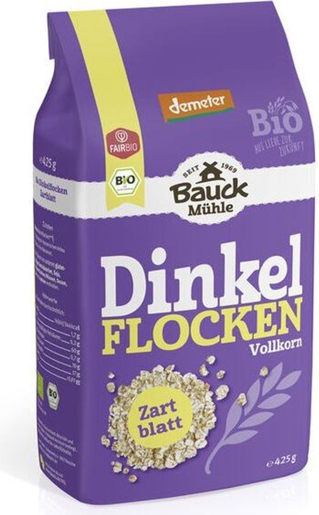 Bauckhof Dinkelflocken Zartblatt Demeter -- 425g x 6  - 6er Pack VPE