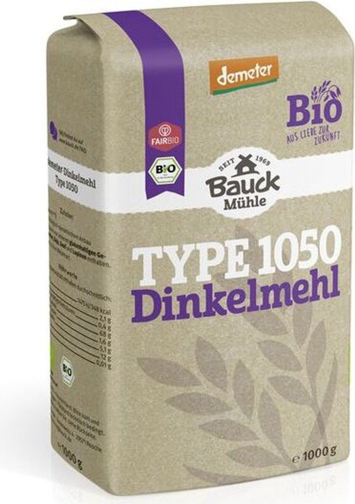 Bauckhof Spelt Flour Type 1050 Demeter -- 1000g x 10 - 10-pack VPE