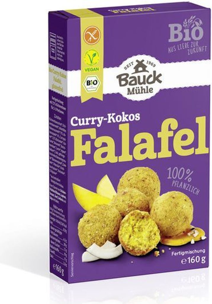 Bauckhof Falafel Curry-Kokos glutenfrei -- 160g x 6  - 6er Pack VPE