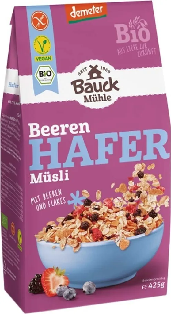 Bauckhof Hafer Müsli Beeren Demeter glutenfrei -- 425g