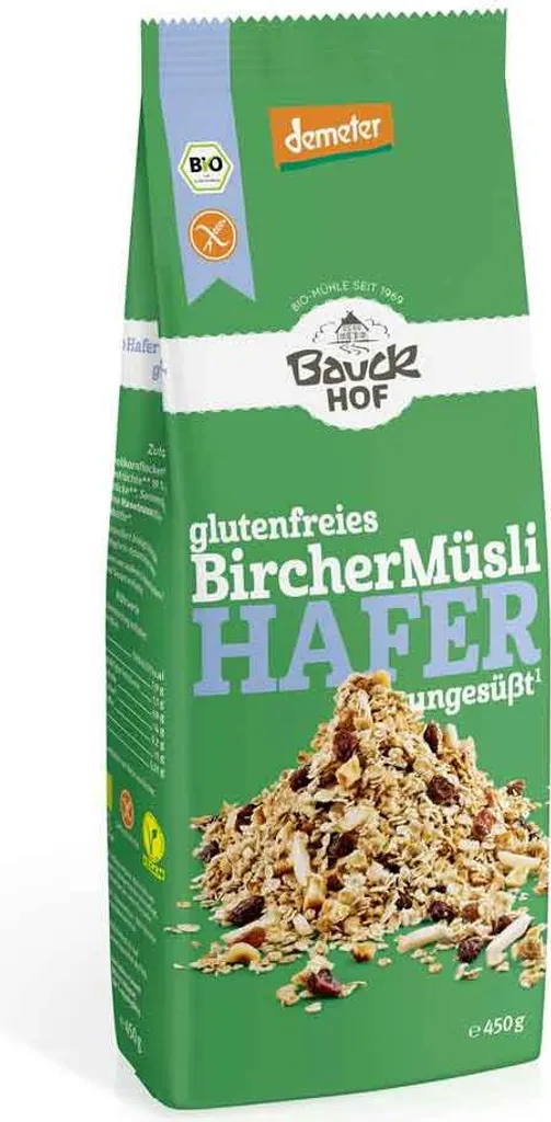 Bauckhof Hafer Müsli Bircher glutenfrei Dem -- 450g