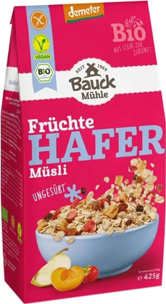 Bauckhof Hafer Müsli Früchte glutenfrei Demeter -- 425g