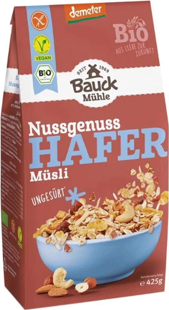 Bauckhof Hafer Müsli Nussgenuss Demeter glutenfrei -- 425g