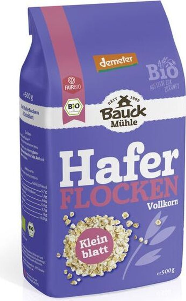 Bauckhof Haferflocken Kleinblatt Demeter -- 500g x 6  - 6er Pack VPE