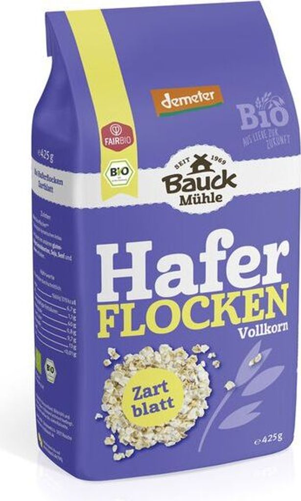 Bauckhof Haferflocken Zartblatt Demeter -- 425g x 6  - 6er Pack VPE