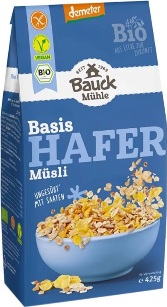 Bauckhof Hafermüsli Basis glutenfrei Demeter -- 425g