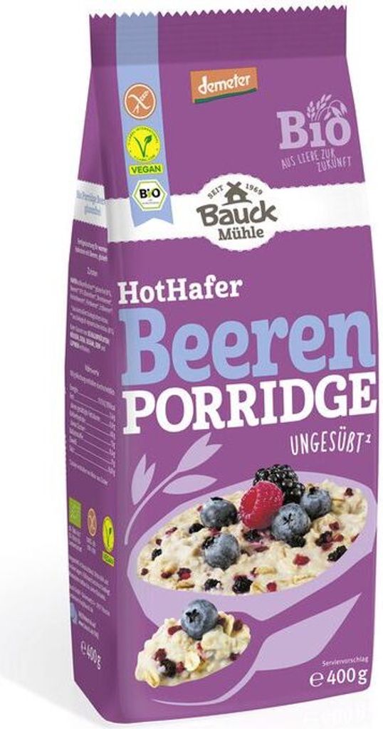 Bauckhof Hot Hafer Beeren Porridge -- 400g x 6  - 6er Pack VPE