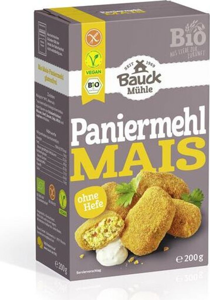 Bauckhof corn breadcrumbs without yeast, gluten-free - 200g x 6 - 6-pack