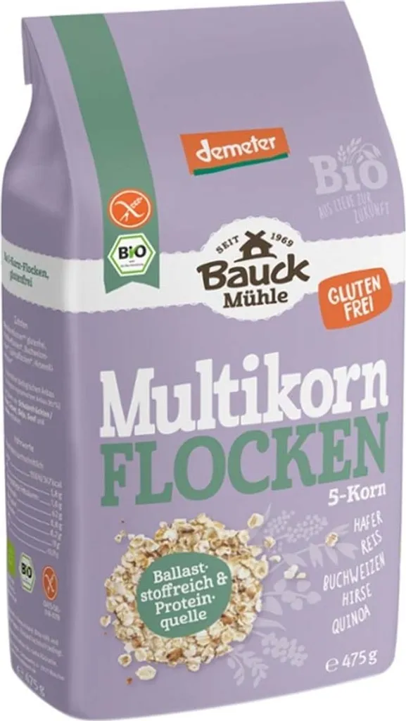 Bauckhof Multiflocken 5-Korn Demeter glutenfrei -- 475g