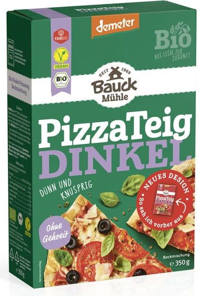 Bauckhof pizza dough spelled Demeter -- 350g x 6 - pack of 6 PU