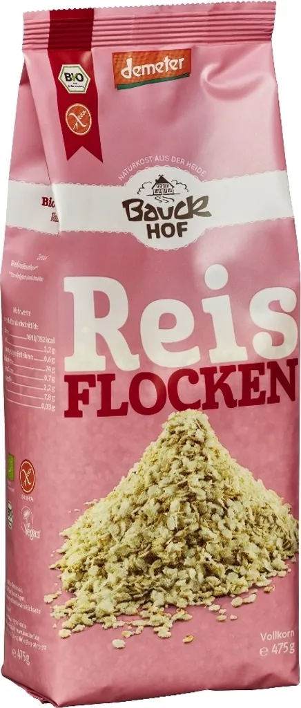 Bauckhof Reisflocken Vollkorn glutenfrei Demeter -- 475g
