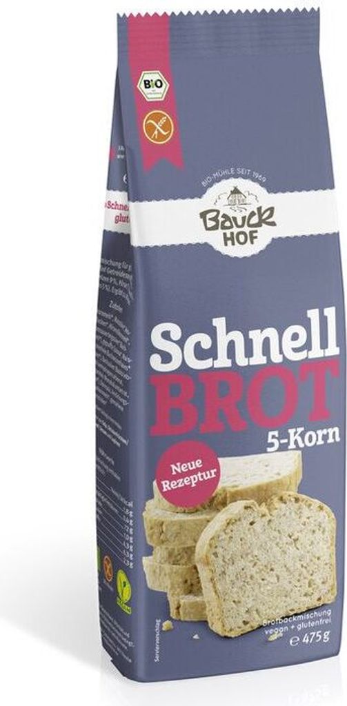 Bauckhof Quick Bread 5-Grain Gluten-Free-- 475g x 6 - 6-pack