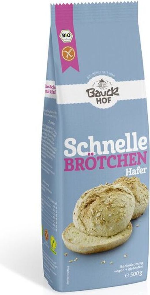 Bauckhof Schnelle Brötchen Hafer glutenfrei-- 500g x 6  - 6er Pack VPE