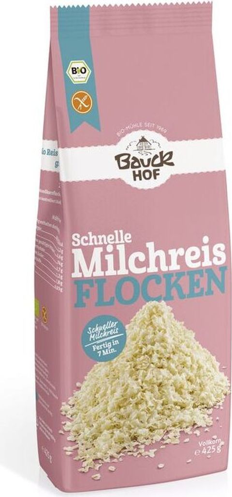 Bauckhof Schnelle Milchreisflocken glutenfrei-- 425g x 6  - 6er Pack VPE