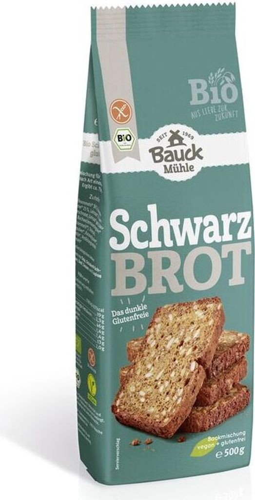 Bauckhof Black Bread Gluten-Free - 500g x 6 - 6-pack