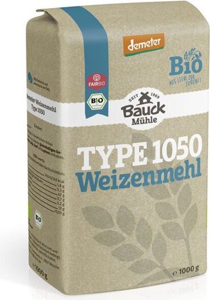Bauckhof Wheat Flour Type 1050 Demeter -- 1000g x 10 - 10-pack VPE