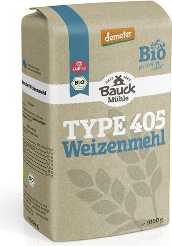 Bauckhof Wheat Flour Type 405 Demeter -- 1000g x 10 - Pack of 10