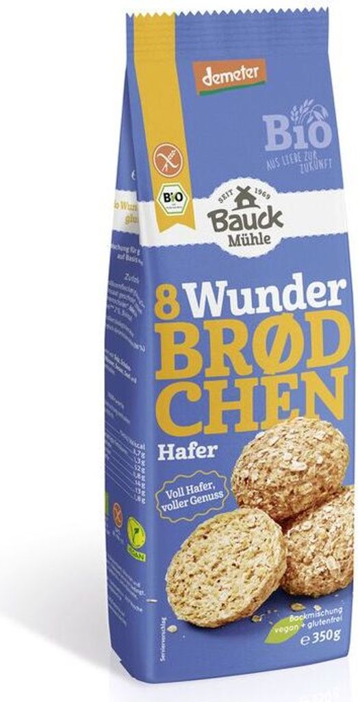 Bauckhof Wunderbrödchen Hafer Demeter -- 350g x 6  - 6er Pack VPE