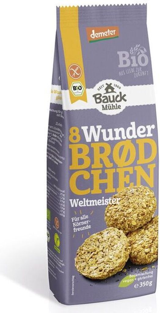 Bauckhof Wunderbrödchen Weltmeister Demeter -- 350g x 6  - 6er Pack VPE