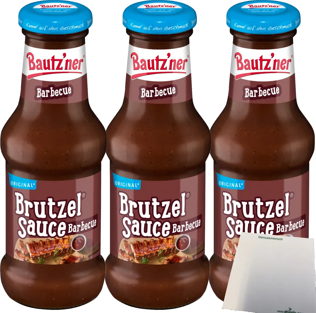 Bautzner Brutzel Sauce Barbecue 3-pack (3x250ml bottle) + usy Block