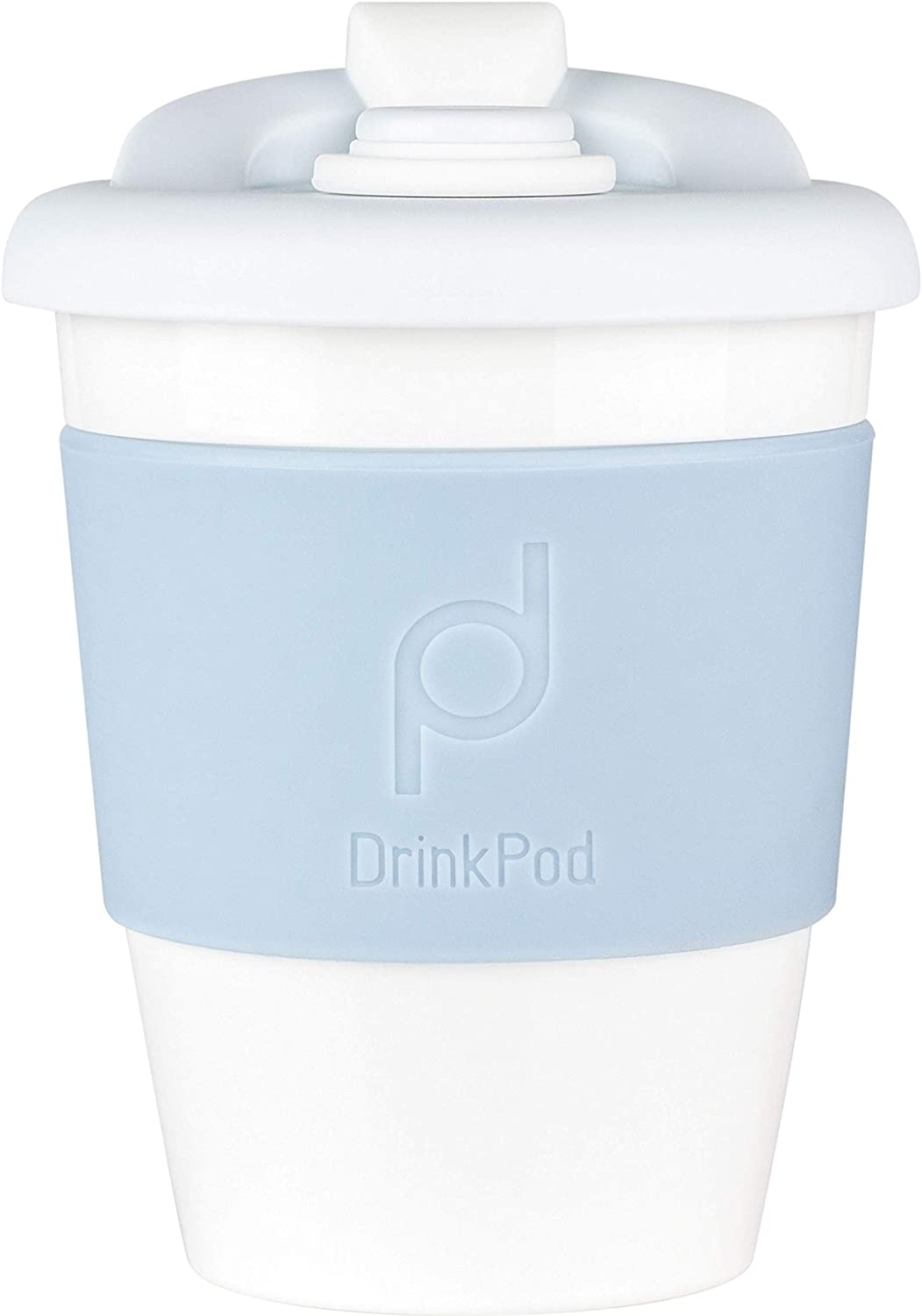 DrinkPod Reusable BPA Free 12oz Plastic Coffee Mug / Travel Mug - WINTER, WHITE