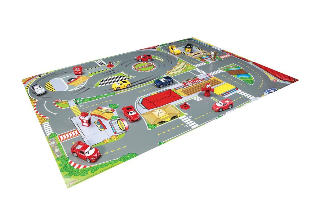 Bburago Ferrari Kids 15631279 Playmat with 2 Cars Vehicles Assorted Colours