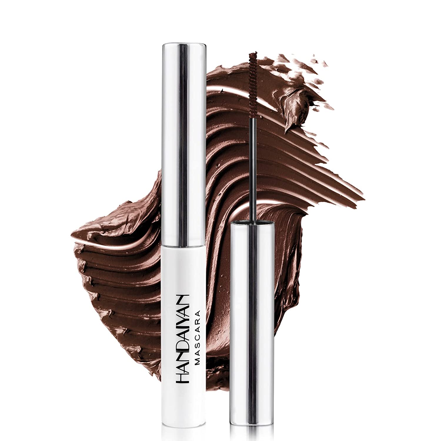 Anglicolor Colourful mascara, does not clump, waterproof and does not smear, fine brush green, black, white eyelashes for sensitive eyes (#03 dark brown), brown ‎#03