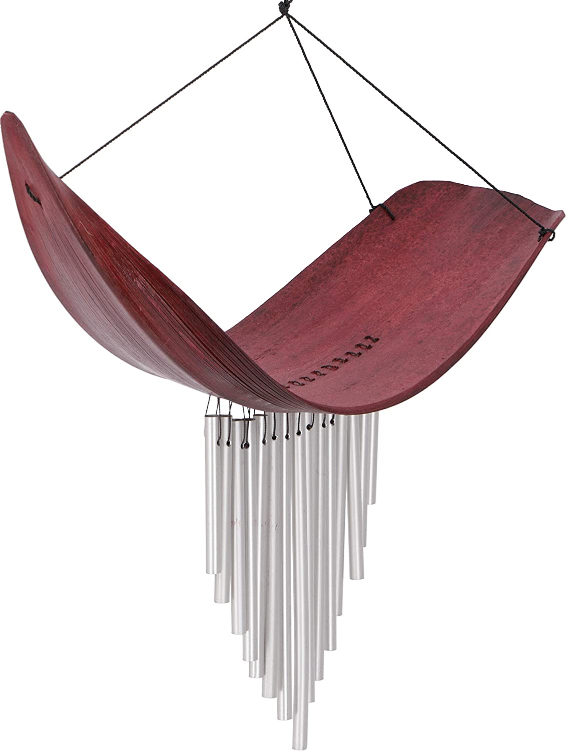 Aluminum Wind Chimes, Exotic Wind Chimes, Palm Leaf, Red / Wind Chimes