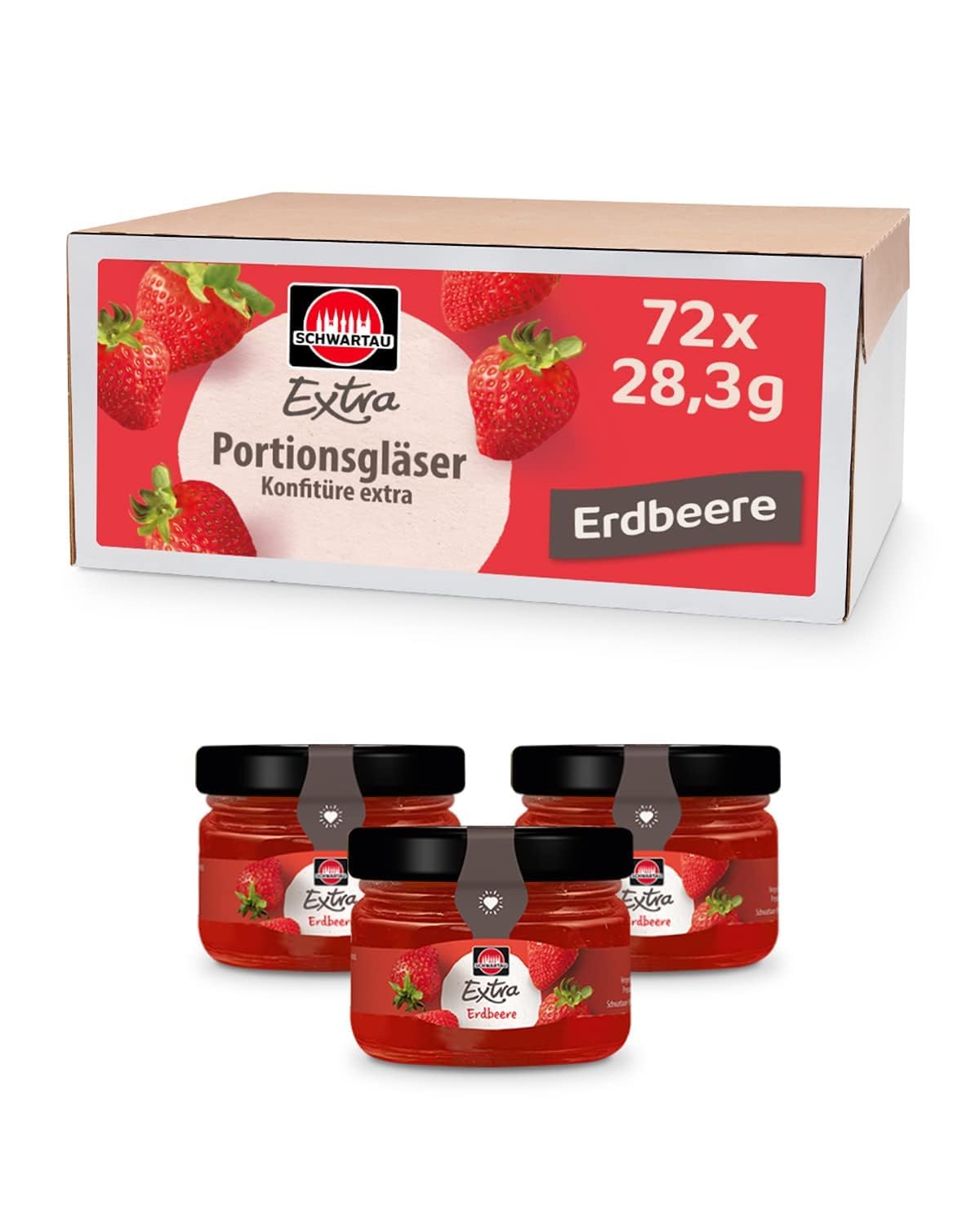 Extra Strawberry, Jam Portion Jars, 72 x 28.3 g