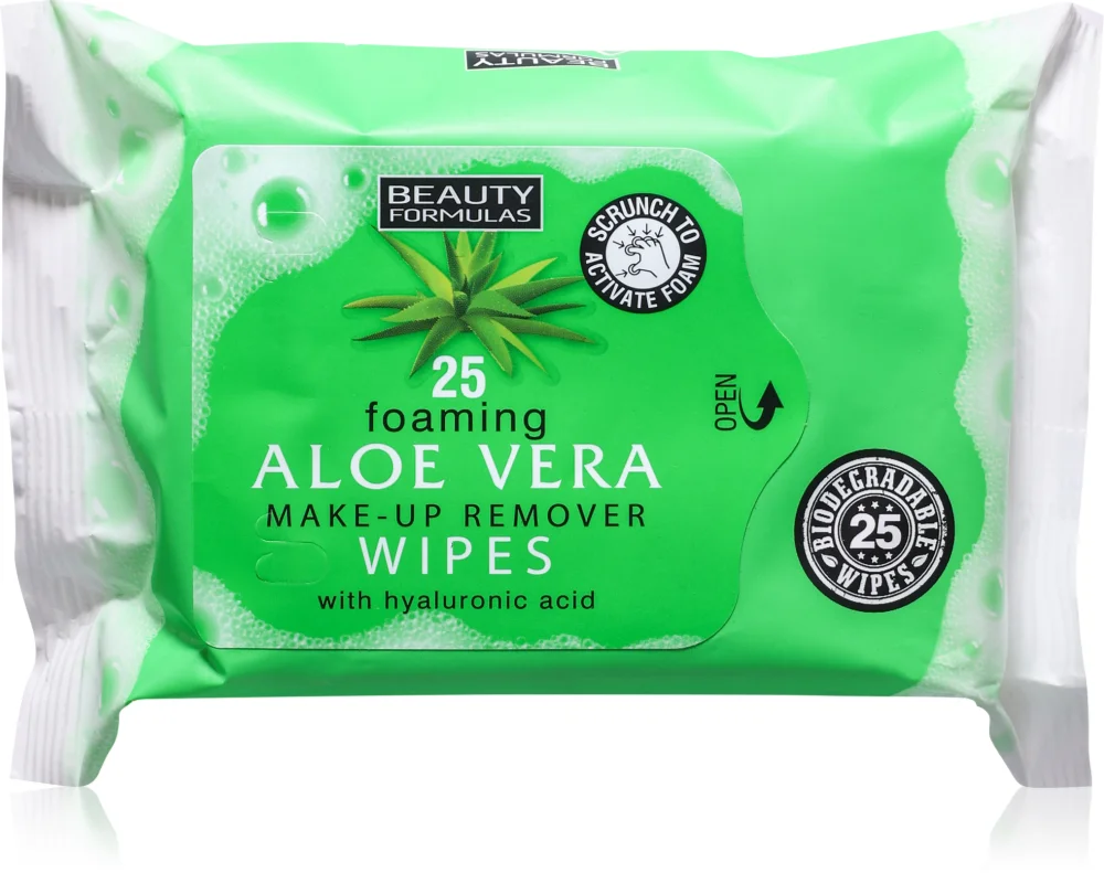 Beauty Formulas Aloe Vera moist wipes with hyaluronic acid