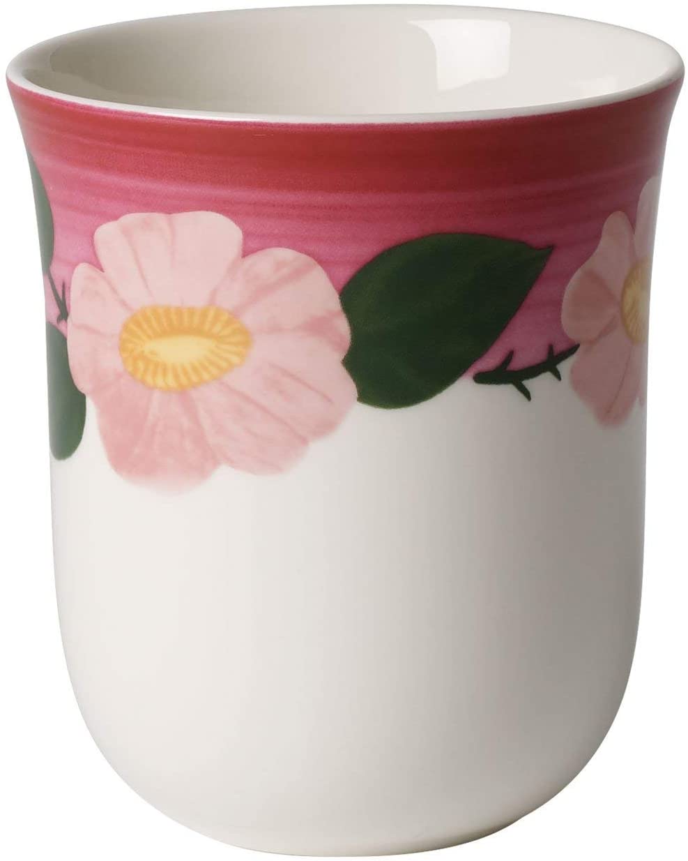 Villeroy & Boch Rose Sauvage Frameboise Mug, Premium Porcelain, White, 8.4 x 8.4 x 11.5 cm