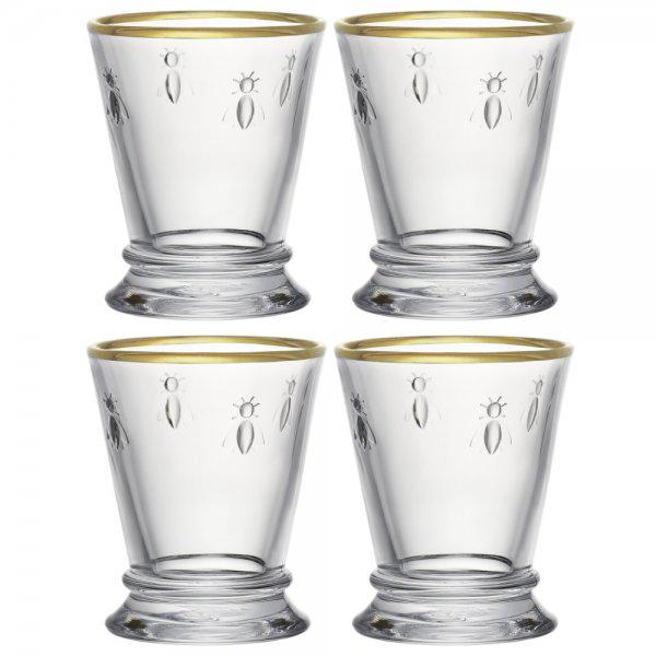 Bee cup set with gold rim (4 pieces) La Rochère