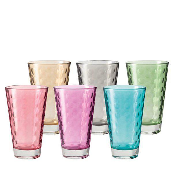 Cup set Optic colored large 6 pieces by Leonardo