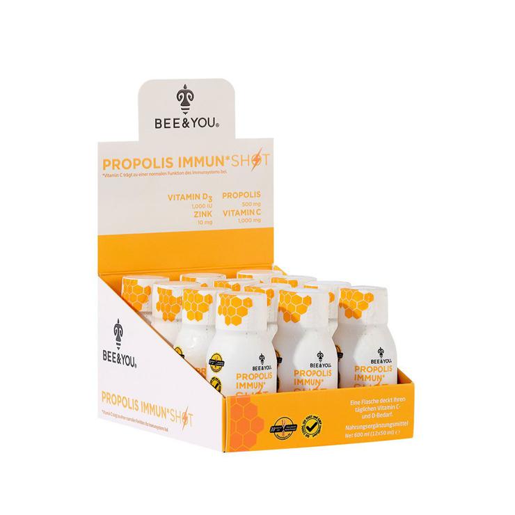 BEE&YOU Immune Shot with propolis, vitamin D3, vitamin C, zinc to support the immune system