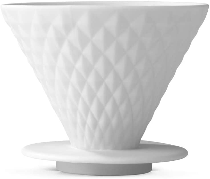 BEEM Pour Over Coffee Filter with Stand - 4 Cups | Classic Selection | Porcelain