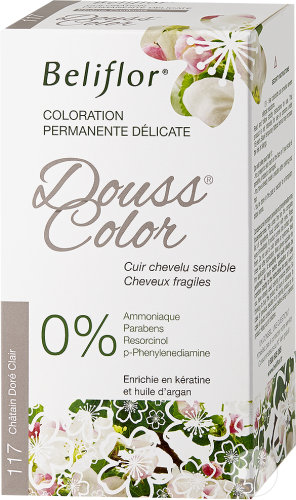 Beliflor Douss Color Permanent Coloration Delicate No. 117 Light Golden Chestnut Brown 1 Set