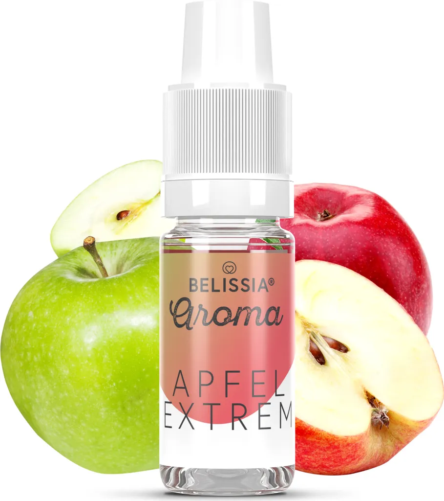Belissia Food Flavoring Apple Extreme - 10ml High-dose flavor - Calorie-free, Vegan - For food, drinks, shakes, quark, fog machines and much more.